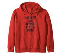 Funny Thyroid Warrior Boss Tee Chronic Illness Leadership Zip Hoodie