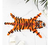 Funny Tiger Bath Mat for Bathroom, Cute Orange Tiger Bath Mats Non-Slip Absorbent Animal Shape Small Bathtub Mat Bathroom Decor Rugs