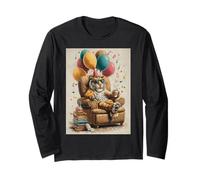 Funny Tiger Birthday Themed Sitting on Sofa Long Sleeve T-Shirt