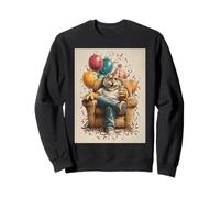 Funny Tiger Birthday Themed Sitting on Sofa Sweatshirt