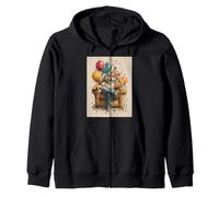 Funny Tiger Birthday Themed Sitting on Sofa Zip Hoodie