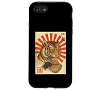 Funny Tiger Eating Ramen Japanese Ukiyo-e Edo Aesthetic Case for iPhone SE (2020) / 7/8