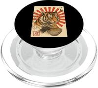 Funny Tiger Eating Ramen Japanese Ukiyo-e Edo Aesthetic PopSockets PopGrip for MagSafe