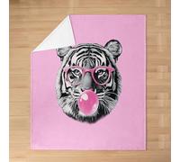 Funny Tiger Flannel Blankets,Pink Bubble Candy Fleece Blanket,Kids Girls Boys Adult Wild Animals Fuzzy Blankets Fashion Pink Sherpa Blanket Chair Sofa Bed Decor,30"×40"