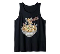 Funny Tiger Ramen Bowl Cute Kawaii Tiger Anime Graphic Tank Top