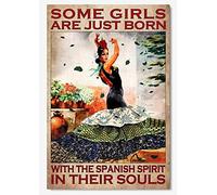 Funny Tin Kitchen Signs Some Girls are Born with Spanish Retro Tin Signs Vintage Funny Signs Unique Home Decorations Cute Wall Decor Metal Poster for Bedroom Office Kitchen 8x12 Inch