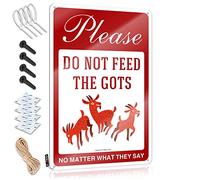 Funny Tin Metal Signs Please Don’T Feed The Goats, No Matter What They Say Sign Funny Door Signs Signs For Bedroom Door(20X30CM)