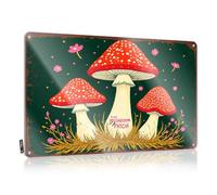Funny Tin Metal Signs Three Red Mushrooms With White Spots. Tin Sign Funny Decor For Bar Backyard Bar Decor(30X40CM)