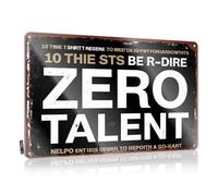 Funny Tin Metal Signs Zero Talent: The Most Overrated Skill Ever. Tin Sign Mens Room Sign Metal Bar Signs(20X30CM)