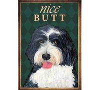 Funny Tin Sign Bernedoodle Nice Butt Metal Poster Plaques for Home Living Room Kitchen Cafe Bar Vintage Wall Decor Metal Sign 12 x 8 IN