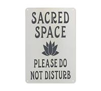 Funny Tin Sign Do Not Disturb In Sacred Space In Conversation Sign Spiritual Metal SignS Door Knob Door Front Signs Porch Decor Vintage Farmhouse Keep Quiet Fun Rustic Metal Plaque 8x12 inch
