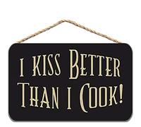 Funny Tin Sign I Kiss Better Than I Cook Sign Kitchen Tin Sign 8x12 Inch Weird And Interesting Vintage Metal Tin Sign, Tinplate Painting, Decorative Plaque