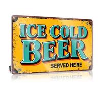 Funny Tin Sign Ice Cold Beer Served Here. Tin Sign Bar Rules Sign Bar Rules Sign(20X30CM)