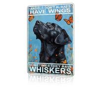 Funny Tin Sign Labrador Retriever Angels Don'T Always Have Wings Vintage Tin Sign Wall Decor Retro Aluminum Signs For Room Living Room Bathroom Toilet Hotel 8X12 Inch