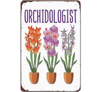 Funny Tin Sign Orchidologist Orchid Lover Signs Wall Decor Tin Sign Decoration Creative Fun Home Bathroom Patio Bar Pub Decor 8x12 Inches