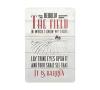 Funny Tin Sign Plaque Behold! The Field in Which I Grow My Metal Tin Signs Wall Plaque Wall for Kitchen Living Room Home Decor Signs 8x12 inch