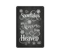 Funny Tin Sign Snowflakes Are Kisses From Heaven Sign Farmhouse Design Metal Tin Signs Home Bar Kitchen Coffee Man Cave Garage Wall Decor Art Tin Sign 5.5x8 Inch