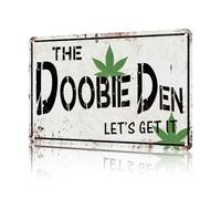 Funny Tin Sign The Doobie Den Let'S Get It Vintage Tin Sign Wall Decor Retro Aluminum Signs For Room Living Room Bathroom Toilet Hotel 5.5X8 Inch