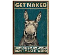 Funny Tin Sign Vintage Get Naked Unless You Are Just Visiting Don’T Make It Weird Donkey Wall Decor Home Decor Wall Art Wall Sign Plaque30*40cm