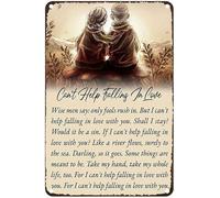 Funny Tin Sign - Wise Men Say Only Fools Rush In But I Can'T Help Falling In Love With You - Cafe Bar Home Wall Art Decoration Retro Metal Tin Sign 8X12 Inch
