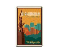 Funny Tin Signs Birmingham Alabama Travel Tin Signs Retro Bar Pub Diner Cafe Home Bathroom and Room Art30*40cm