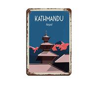 Funny Tin Signs Kathmandu Nepal Everest Travel Tin Signs Painting Cafe Opera House Art Wall Decoration Plaque 30 * 30CM