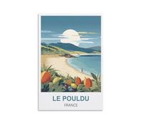 Funny Tin Signs Le Pouldu France Beach Funny Retro Metal Wall Decor Decorative Tin Sign Art Plaque Poster for Home Kitchen Bar Club Decoration 20x30cm