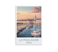Funny Tin Signs Le Pouliguen France Wall Decor Retro Painting Poster Plaque Iron Decoration Art Mural Hanging Gift for Home Kitchen Bar Restaurant Room Cafe 20x30cm