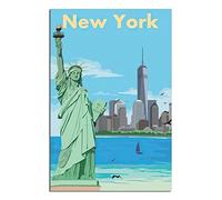 Funny Tin Signs New York Statue of Liberty Skyline Poster Wall Art Garden House Plaque for Bathroom Kitchen Cafe Wall Halloween Christmas Decor 30x40CM