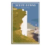 Funny Tin Signs South Downs National Park Poster Wall Art Garden House Plaque for Bathroom Kitchen Cafe Wall Halloween Christmas Decor 20x30CM