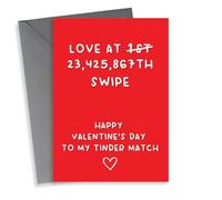 Funny Tinder Match Valentine's Day Card! Love at swipe!