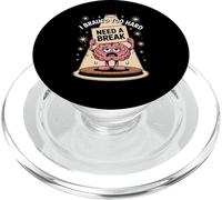 Funny Tired Brain Need A Break Mental Exhaustion Joke Design PopSockets PopGrip for MagSafe