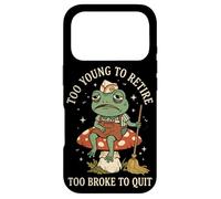 Funny Tired Frog Too Young to Retire Too Broke to Quit Case for iPhone 17 Pro