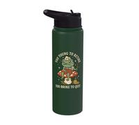 Funny Tired Frog Too Young to Retire Too Broke to Quit Stainless Steel Insulated Water Bottle