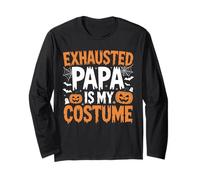 Funny Tired Papa Dad Halloween Costume for Cool Father Women Long Sleeve T-Shirt