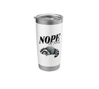 Funny Tired Raccoon Nope Not Today Distressed Text Stainless Steel Insulated Tumbler