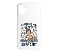Funny Tired Toddler New Dad Running On Broken Sleep Daily Case for iPhone 16 Plus