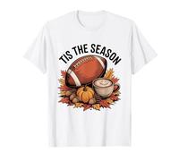 Funny Tis The Season Fall Football Cozy Autumn and Coffee T-Shirt