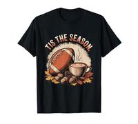 Funny Tis The Season Fall Football Cozy Autumn and Coffee T-Shirt