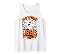 Funny To Spooky To Handle Cute Ghost Halloween Tank Top