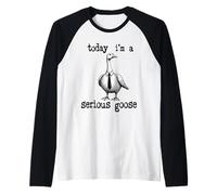Funny Today I'm A Serious Goose Lovers Goose With Gun Retro Raglan Baseball Tee
