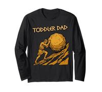 Funny Toddler Dad Parenting Sisyphus Pushing Boulder Long Sleeve T-Shirt