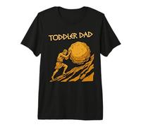 Funny Toddler Dad Parenting Sisyphus Pushing Boulder Premium T-Shirt