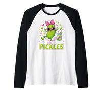 Funny Toddler Pickle Costume, Just a Girl who Loves Pickles Raglan Baseball Tee