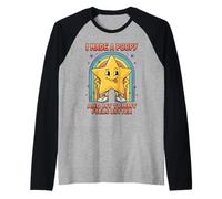 Funny Toddler Potty Humor Retro Star Rainbow Design Raglan Baseball Tee