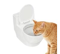 Funny Toilet Cat Bowl - Toilet-Shaped Water Dispenser, Stainless Cat Drinking Bowl | for Puppies, Kittens, Small, Medium, Large Breeds | Indoor, Outdoor, Home | Gravity-Fed Pet Water and Food Fountain