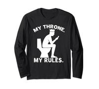 Funny Toilet King Apparel - My Throne My Rules - Smartphone Long Sleeve T-Shirt