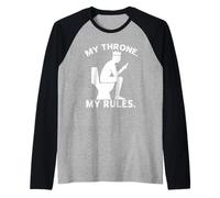 Funny Toilet King Apparel - My Throne My Rules - Smartphone Raglan Baseball Tee