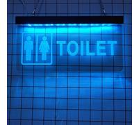 Funny Toilet LED Neon Signs, Plug Powered 3D Engraving Neon Lights