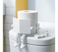 Funny Toilet Paper Holder, Creative Shape Tissue Paper Roll Stand for Bathroom, White Plastic Novelty Bathroom Decor Accessory